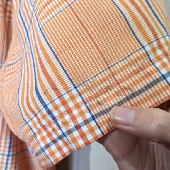 Duck Head Plaid Button Up Mens L Short Sleeve Casual Cotton Performance Shirt - Picture 4 of 7